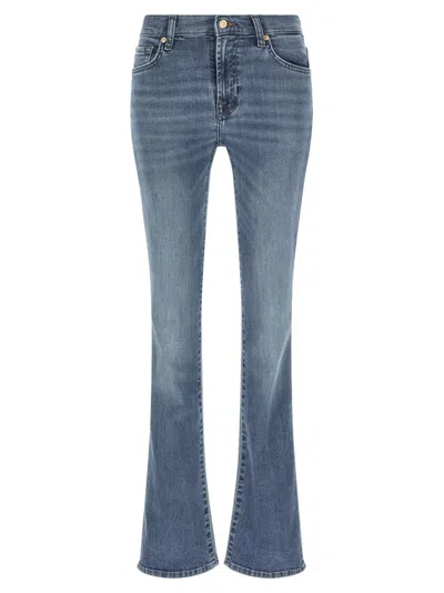 7 For All Mankind Bootcut Denim Trousers With Front And Back Pockets In Blue