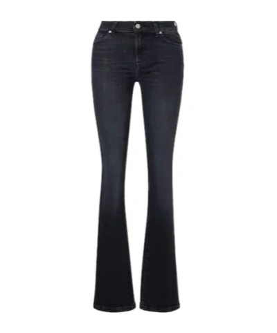 7 For All Mankind Bootcut Mid-rise Flared Jeans In Black