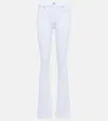 7 For All Mankind Original Bootcut Tailorless Mid-rise Bootcut Jeans In Optic White