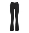 7 For All Mankind Lisha Womens High Rise Flocked Bootcut Jeans In Black