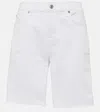 7 For All Mankind Boy Shorts High-rise Shorts In White