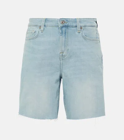 7 For All Mankind Boy Shorts Soul High-rise Shorts In Blue