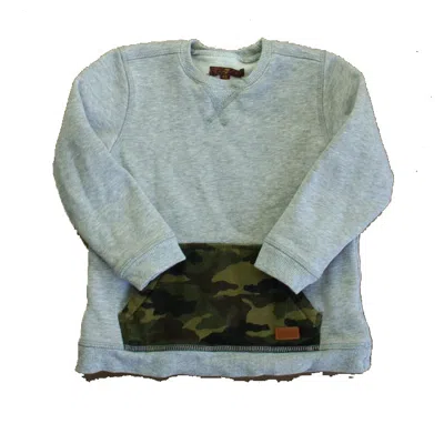 7 For All Mankind Kids'  Boys Gray Camo Long Sleeve Shirt In Green
