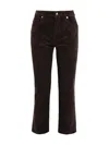 7 For All Mankind Calie Straight Leg Corduroy Pants Clothing In Brown