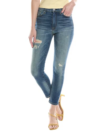 7 For All Mankind Bungalow High Rise Ankle Super Skinny Jean In Blue