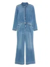7 For All Mankind Hilo Denim Jumpsuit In Blue