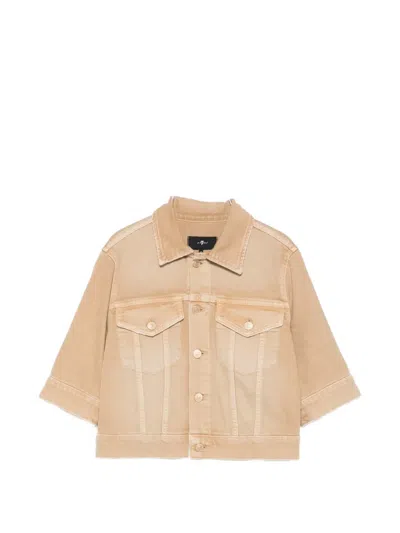 7 For All Mankind Button-fastening Jacket In Neutral
