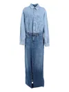 7 For All Mankind Buttoned Maxi Dress In Blue