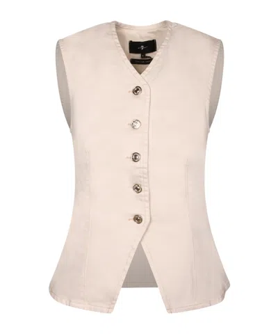 7 For All Mankind Button-front Western-style Vest In Pink