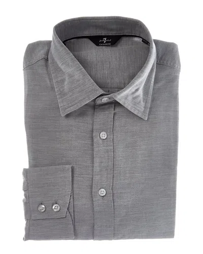 7 For All Mankind Button-up Cashmere-blend Shirt In Gray