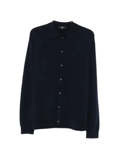 7 For All Mankind Button-up Long-sleeve Shirt In Blue