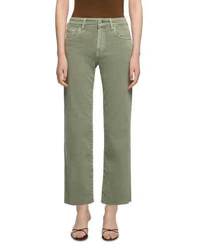 7 For All Mankind Calie Ankle Straight Jeans In Army In Green