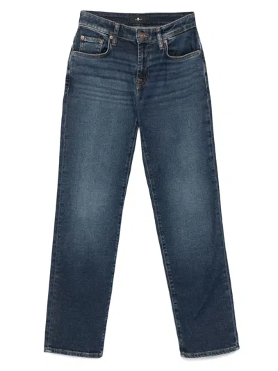 7 For All Mankind Straight Leg Calie Jeans In Blue