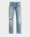 7 For All Mankind Calie Distressed Straight Ankle Jeans In Shore Break