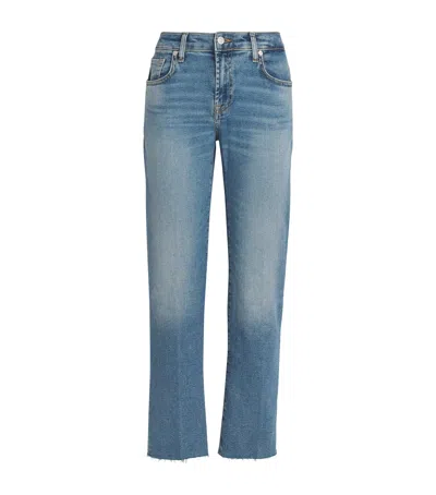 7 For All Mankind Calie High-rise Straight Jeans In Blue