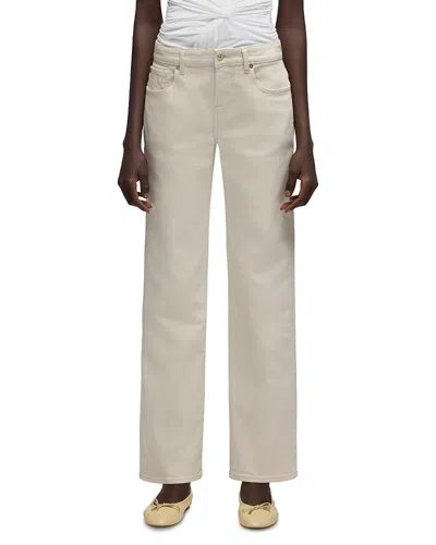 7 For All Mankind Calie High Rise Straight Jeans In Moondust In Metallic