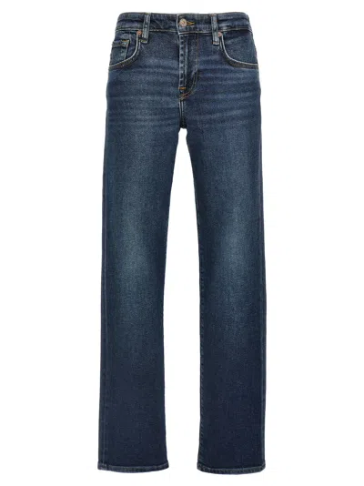 7 For All Mankind Faded Jeans Contrast Stitching In Blue