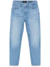 7 For All Mankind Sky Blue Calie Straighnt Cropped Jeans In Blue