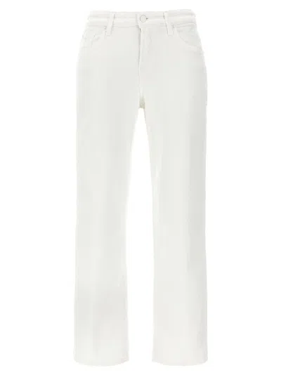 7 For All Mankind Calie Straighnt Cropped Jeans In White