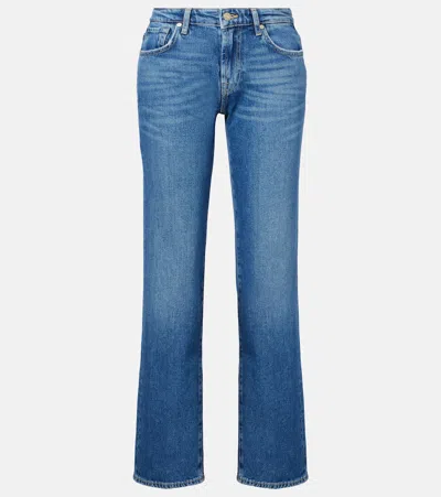 7 For All Mankind Calie Mid-rise Straight Jeans In Blue