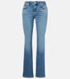 7 For All Mankind Calie Mid-rise Straight Jeans In Blue