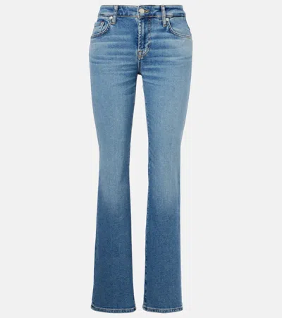 7 For All Mankind Calie Mid-rise Straight Jeans In Blue