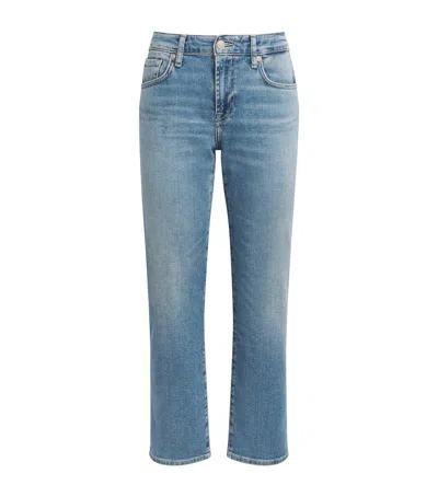 7 For All Mankind Calie Mid-rise Straight Jeans In Multi