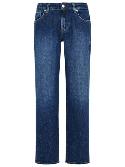 7 For All Mankind 'calie' Navy Cotton Jeans In Blue