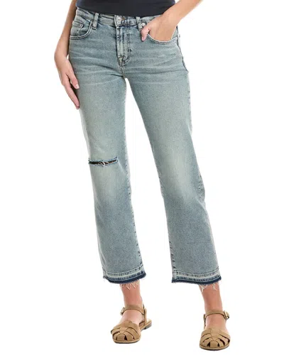 7 For All Mankind Calie Shore Break Straight Ankle Jean In Blue