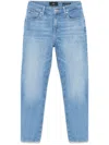 7 For All Mankind Sky Blue Calie Straighnt Cropped Jeans In Clear Blue