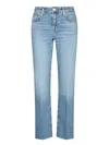7 For All Mankind Mid-rise Jeans With A Straight Cut To The Ankle In Blue