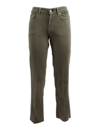 7 For All Mankind Calie Straight Ankle In Green
