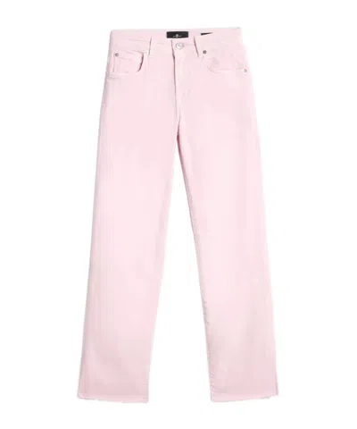 7 For All Mankind Calie Straight Ankle In Left Hand In Pink