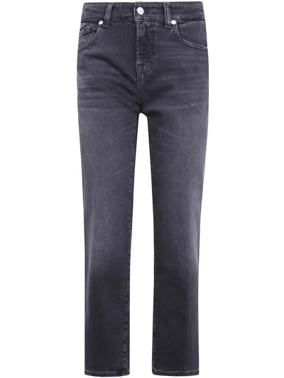 7 For All Mankind Faded-wash Jeans In Blue