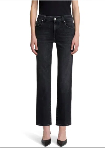 7 For All Mankind Calie Straight Ankle Jeans In Bottomline In Black