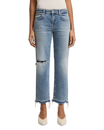 7 FOR ALL MANKIND CALIE STRAIGHT ANKLE JEANS IN SHORE BREAK