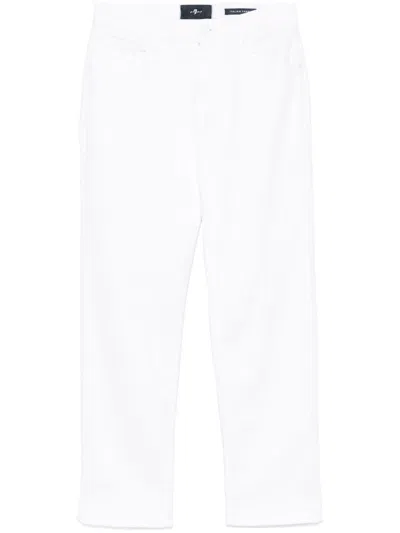 7 For All Mankind Jeans Affusolato Calie Alla Caviglia In White