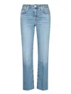 7 For All Mankind Mid-rise Jeans With A Straight Cut To The Ankle In Blue