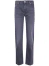 7 For All Mankind Calie Straight Leg Denim Trousers In Gray