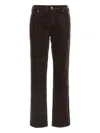 7 For All Mankind Trousers Featuring Belt Loops And Corduroy Texture In Brown