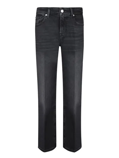 7 For All Mankind Calie Straight Ankle Bottom Clothing In Black