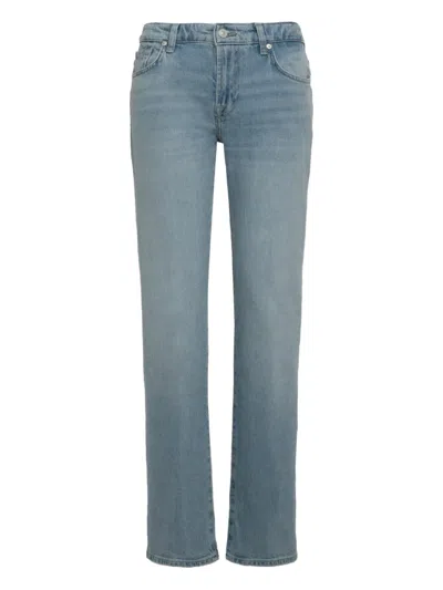 7 For All Mankind Calie Straight-fit Mid-rise Jeans In Blue