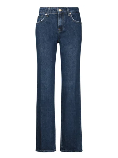 7 FOR ALL MANKIND CALIE STRAIGHT HUNTINGTON BLUE JEANS