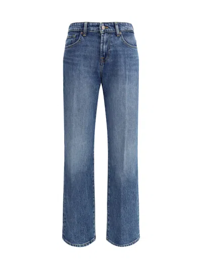 7 For All Mankind Calie Straight Jasper Jeans In Blue