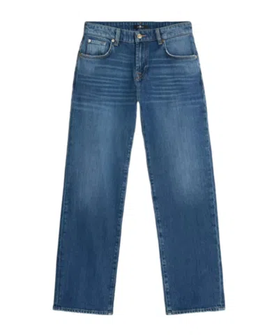 7 For All Mankind Calie Nevada Straight Ankle Jean In Blue