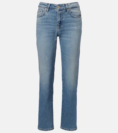 7 For All Mankind Calie Straight Jeans In Blue