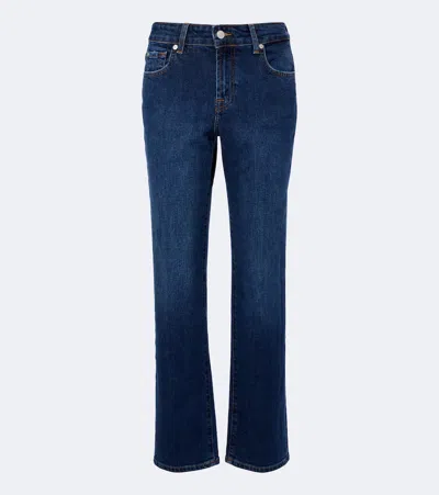 7 For All Mankind Calie Straight Jeans In Blue