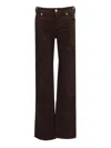 7 For All Mankind Low-waist Straight-leg Corduroy Pants In Black