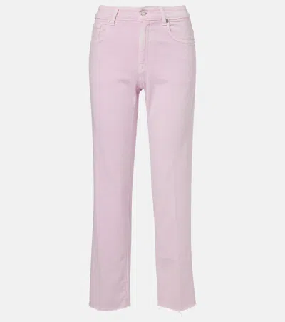 7 For All Mankind Calie Straight Jeans In Pink