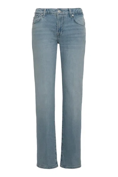 7 For All Mankind Calie Straight Jeans With Mid-rise In Multi